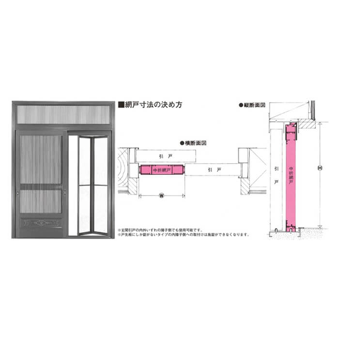 セイキ販売 中折れ網戸 NH78-183Bの説明画像2