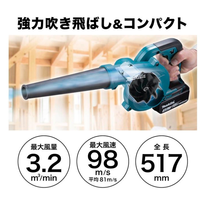 マキタ 18Vインパクトドライバ+ブロワコンボキット TD156D+UB185DZの説明画像3