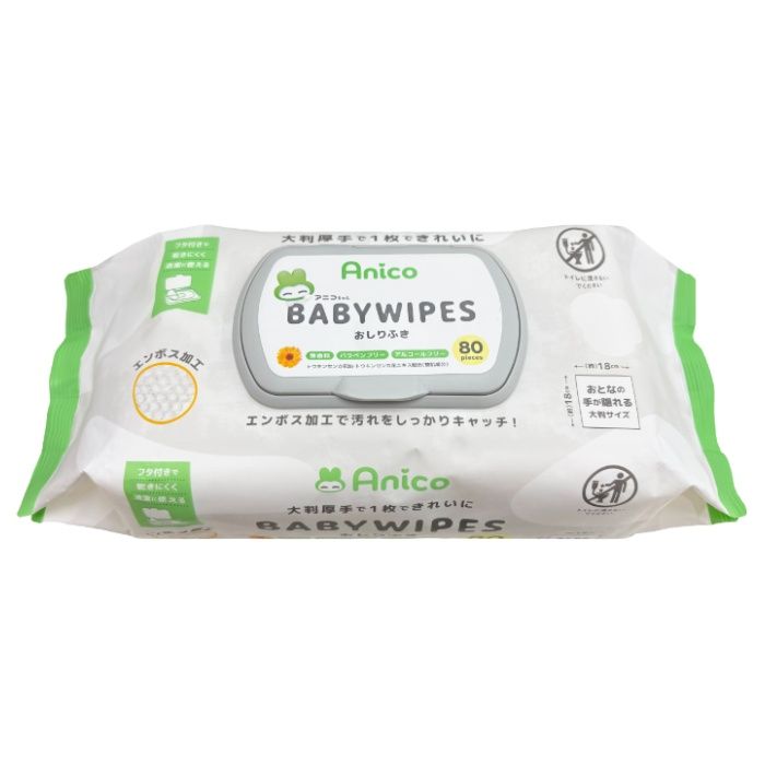 Anico 超厚手ベビー用おしりふき 80枚フタ付き