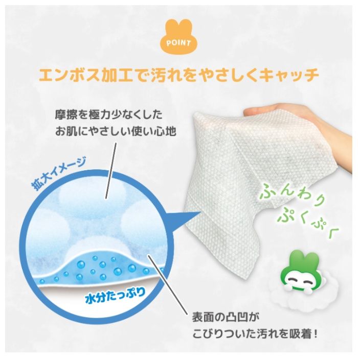 Anico 超厚手ベビー用おしりふき 80枚フタ付きの説明画像4