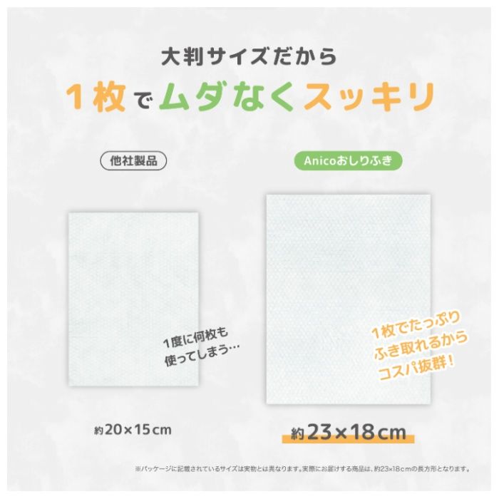 Anico 超厚手ベビー用おしりふき 80枚フタ付きの説明画像5