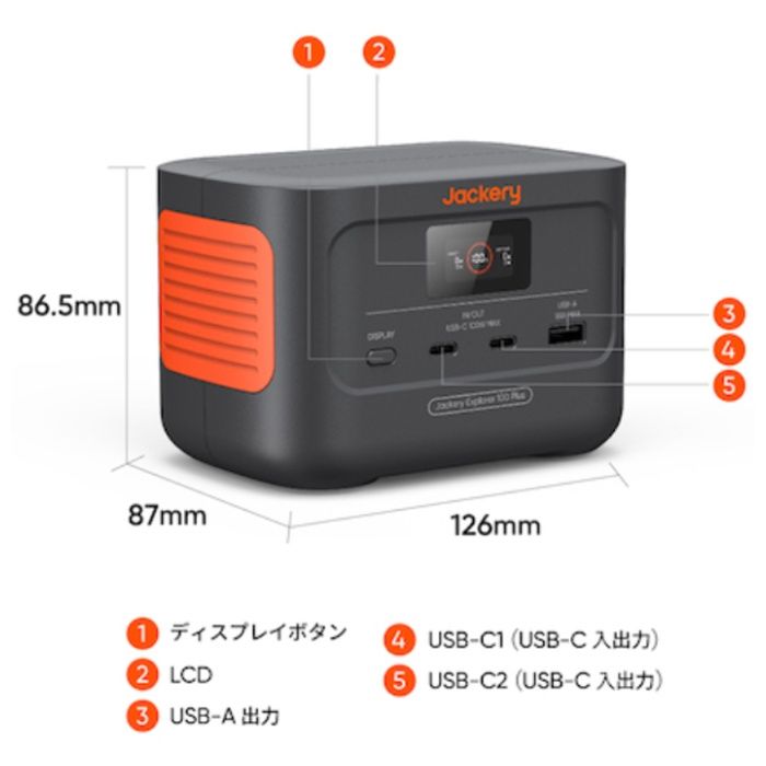 ジャックリー ジャクリ ポータブル電源 JE-100Aの説明画像2