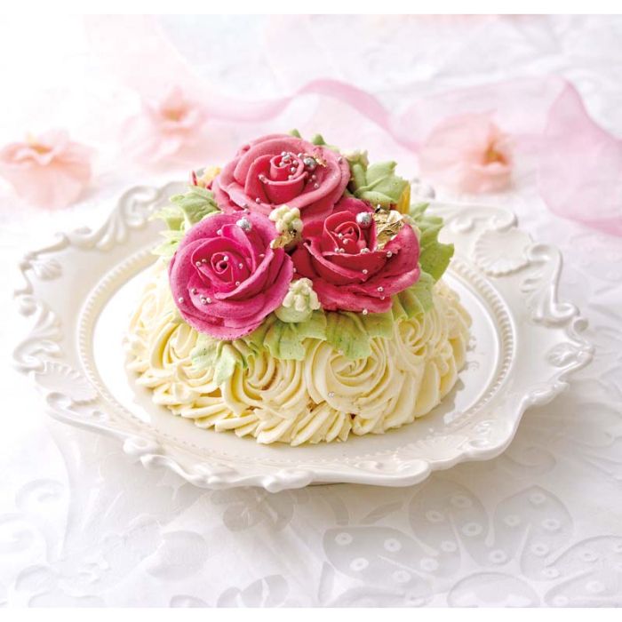 【B21-2】【母の日】「ドルチェ ディ ロッカ カリーノ」バラのフラワーケーキ-承り締切:2025年5月1日