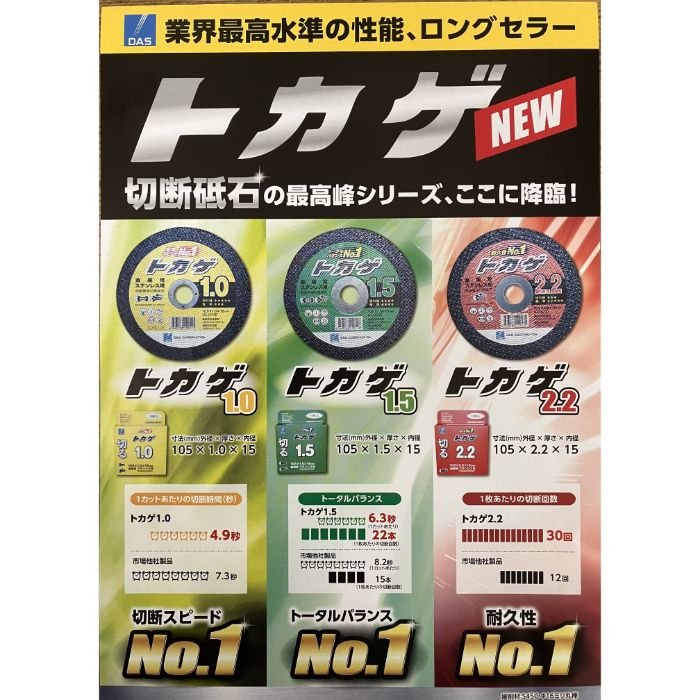 DAS(ディスコ) 切断砥石　トカゲ1.0 MZ46P105X1.0X15の説明画像6