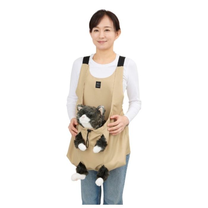 コジット 猫用爪切りおたすけエプロン ツイルベージュの説明画像3