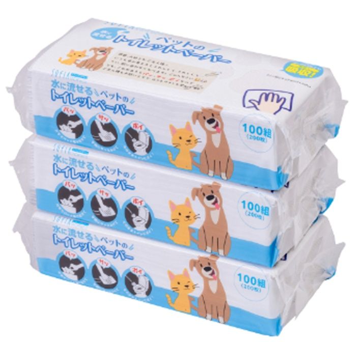 マスコー製紙 SEペット用トイレットペーパー 100組3個