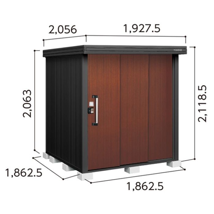 ヨドコウ ヨド物置 BLACKエルモ【本体のみ】 間口1927.5mm LMD-1818-BK(CW)