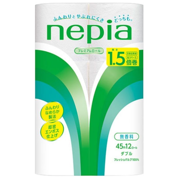 ネピアプレミアムトイレットロール ダブル12R　45m1.5倍巻