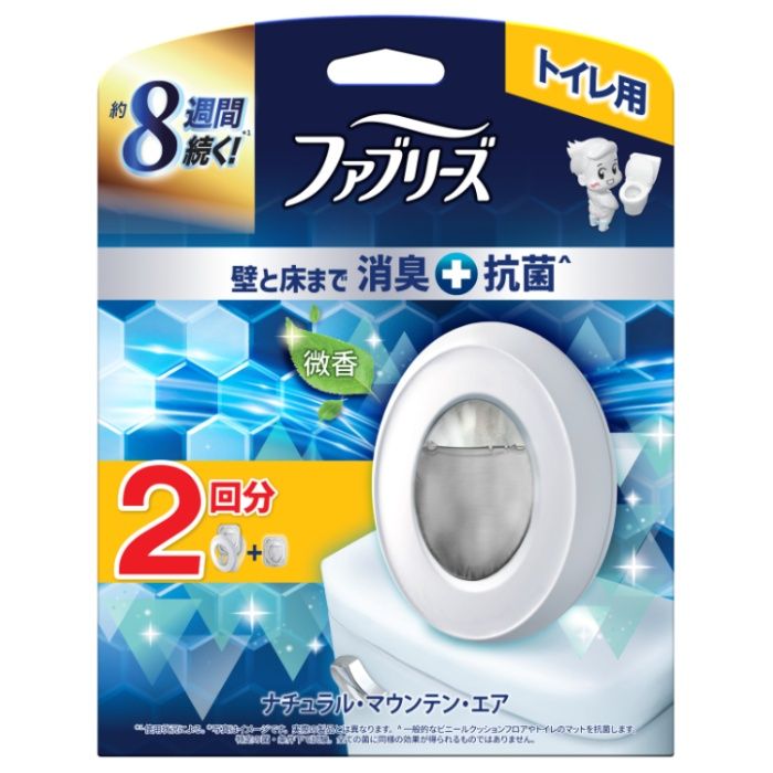 P&G ファブリーズ W消臭 トイレ用消臭剤+抗菌 ナチュラル・マウンテン・エア 本体+詰替2個
