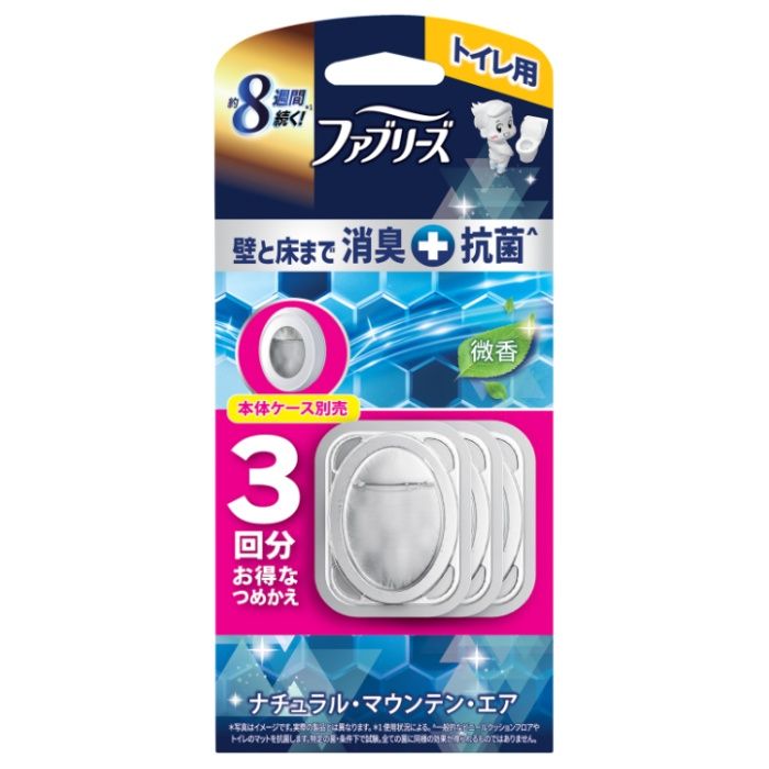 P&G ファブリーズ W消臭 トイレ用消臭剤+抗菌 ナチュラル・マウンテン・エア 詰替3個