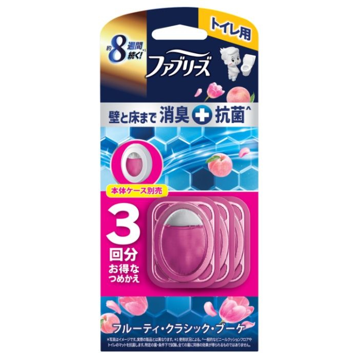 P&G ファブリーズ W消臭 トイレ用消臭剤+抗菌 フルーティ・クラシック・ブーケ 詰替3個