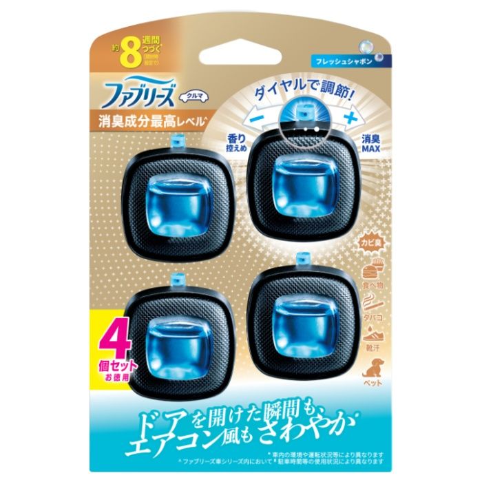 P&G ファブリーズ イージークリップ消臭成分最高 フレッシュシャボン 4個