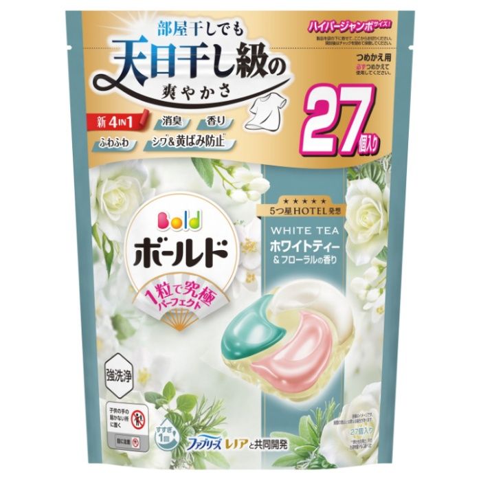 P&G ボールドジェルボール4D ホワイトティー詰替27個