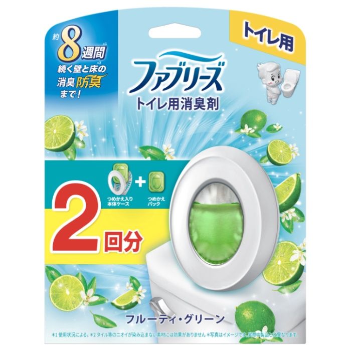 P&G ファブリーズ トイレ用消臭剤 フルーティー・グリーン 本体+詰替2個