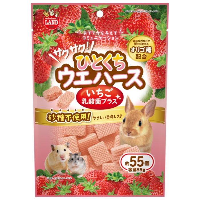 マルカン サクサクひとくちウエハースいちご乳酸菌 85g