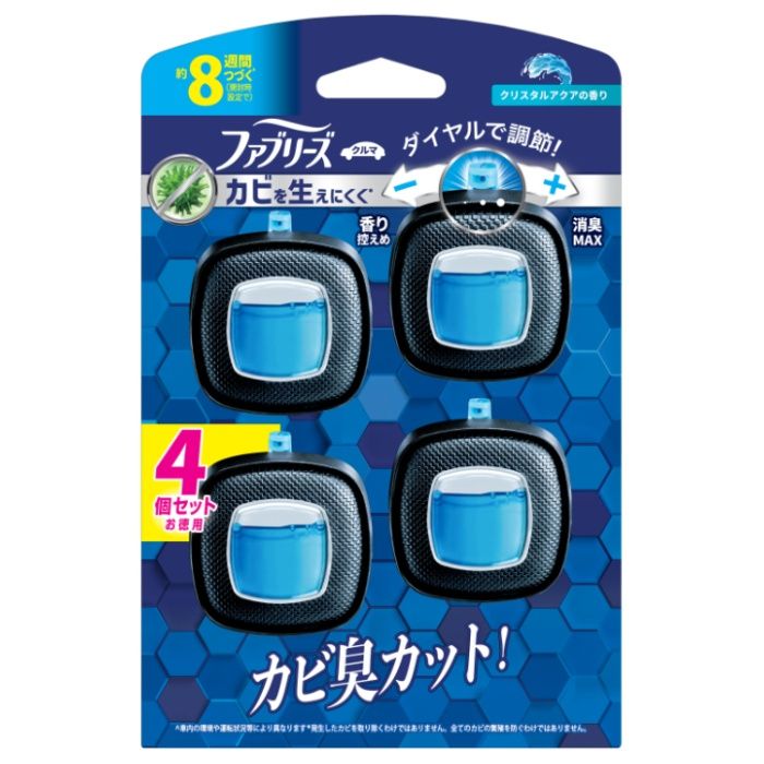 P&G ファブリーズ イージークリップ 防カビEXPERT+消臭 クリスタルアクアの香り 4個