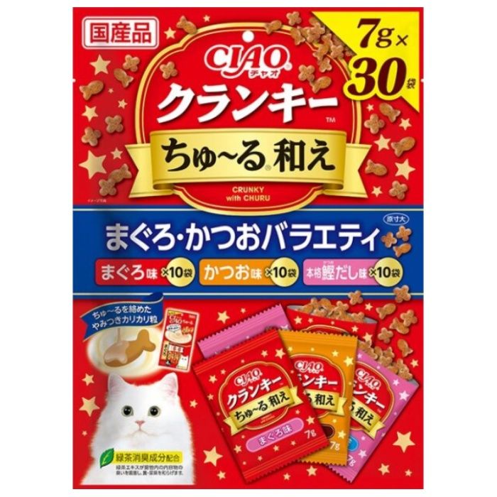 いなばペット CIAO　クランキーちゅーる和え　まぐろ・かつおバラエティ 7g×30袋