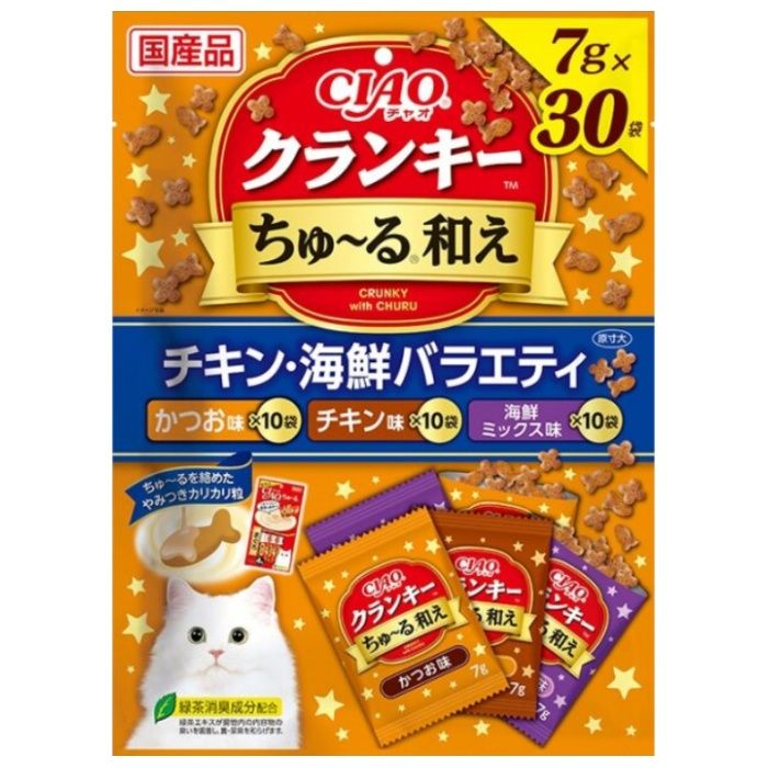 いなばペット CIAO　クランキーちゅーる和え　チキン・海鮮バラエティ 7g×30袋