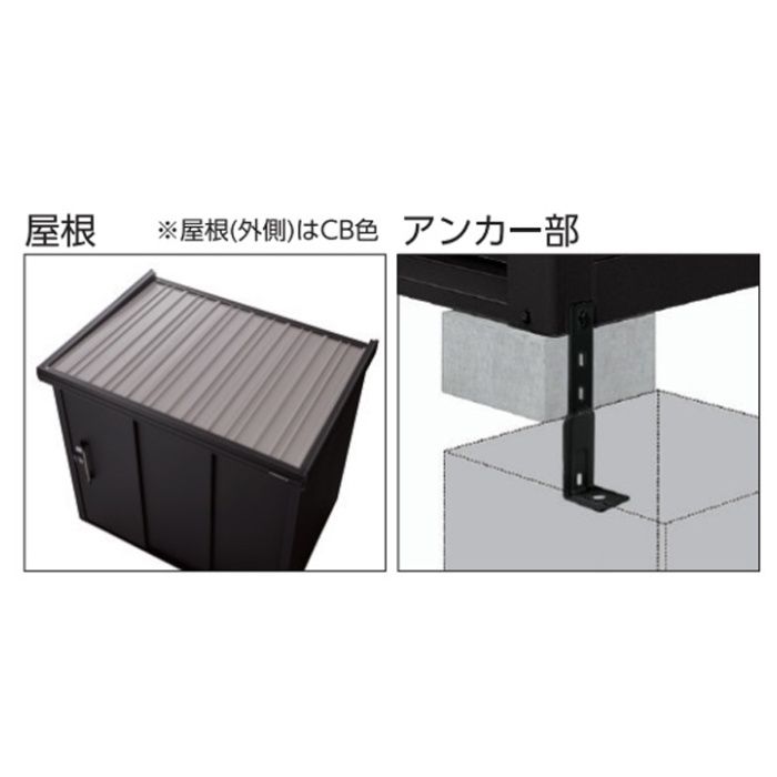 ヨドコウ ヨド物置 BLACKエルモ【本体のみ】 間口2628.5mm LMD-2518-BK(BK)の説明画像3