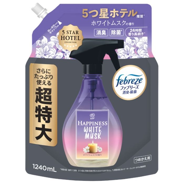 P&G レノアハピネスミスト ホワイトムスク詰替1240ml