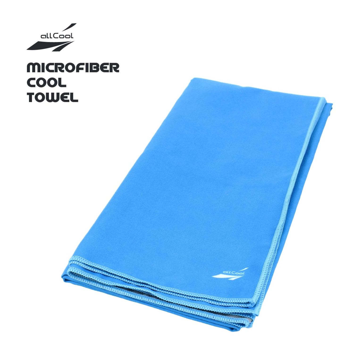 allCool 冷却・速乾マイクロファイバータオル ブルー バスタオルサイズ