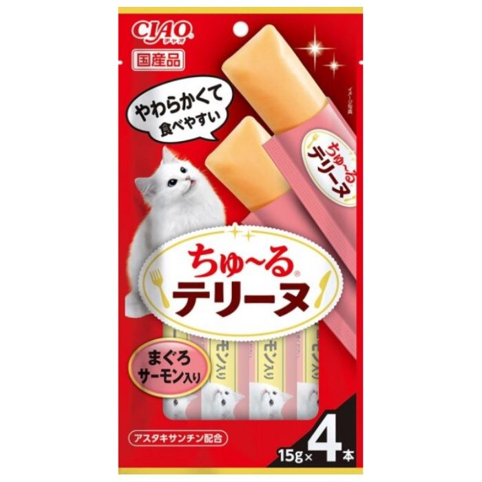 いなばペット CIAO ちゅーるテリーヌ　まぐろ サーモン入り 15g×4本