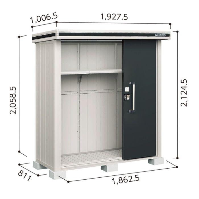 ヨド エルモLMD-1808【Aパック】間口1927.5mm●おしゃれでサビに強い物置/(SM)スミ