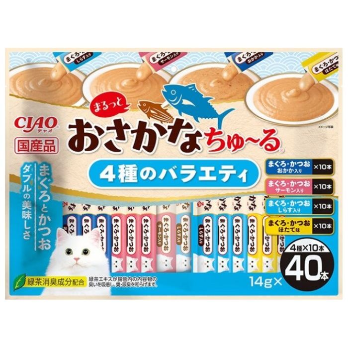 いなばペット CIAO まるっとおさかなちゅーる　4種のバラエティ 14g×40本