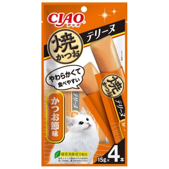 いなばペット CIAO　焼かつおテリーヌ　かつお節味 15g×4本