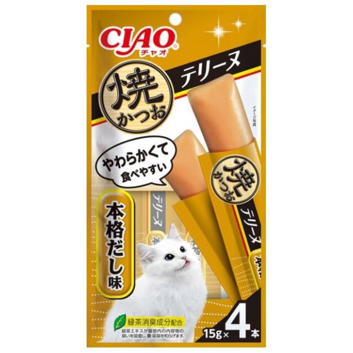 いなばペット CIAO　焼かつおテリーヌ　本格だし味 15g×4本