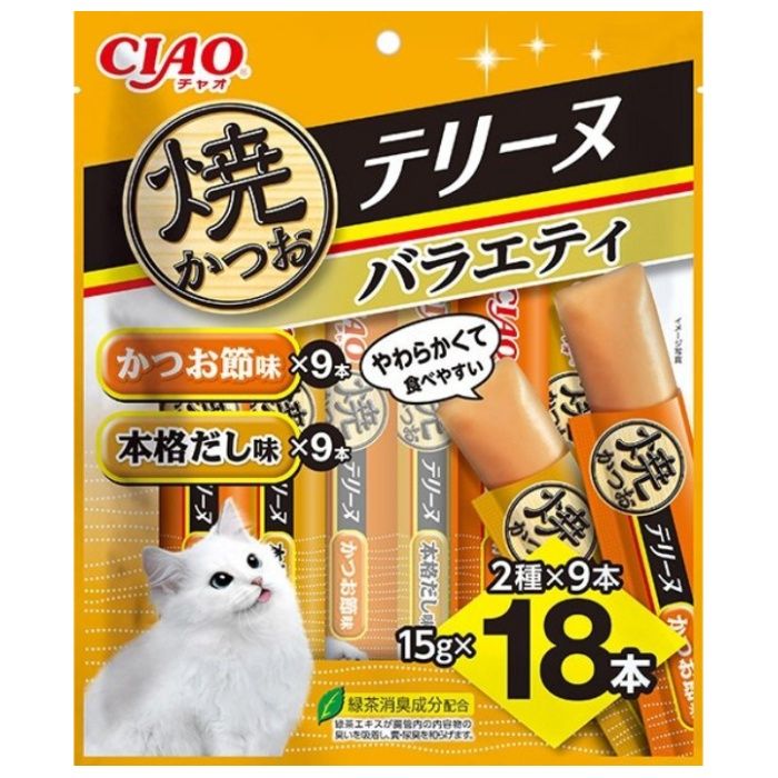 いなばペット CIAO　焼かつおテリーヌ　バラエティ 15g×18本