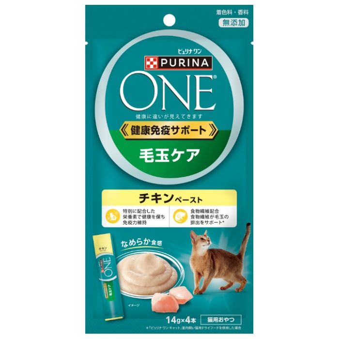 ネスレピュリナ ピュリナ　ワン　キャット　おやつ　毛玉ケア　チキンペースト(56g) 14g×4