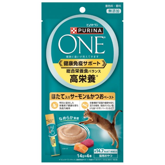 ネスレピュリナ ピュリナ　ワン　キャットおやつ　総合栄養食バランス　高栄養　ほたて入りサーモン&かつおペースト(56g) 14g×4