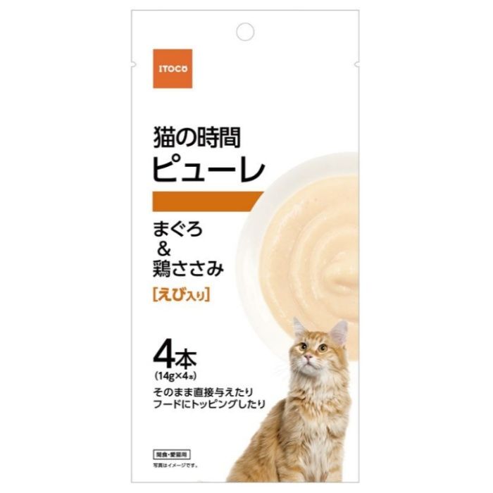 イトウ 猫の時間 ピューレ マグロ&鶏ささみ えび入り 4本