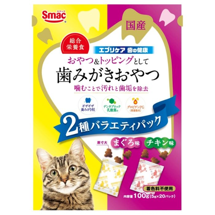 スマック エブリケア2種パック　歯の健康まぐろ味チキン味 100g