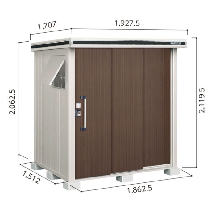 ヨド エルモLMD-1815【Aパック】間口1927.5mm●おしゃれでサビに強い物置/(DW)ダークウッド