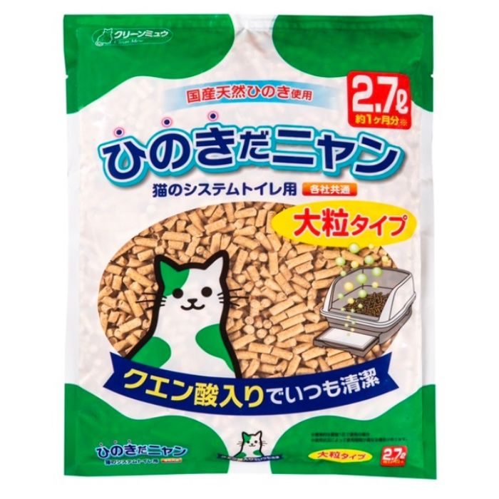 シーズイシハラ クリーンミュウ　国産天然　ひのきだニャン　大粒タイプ 2.7L