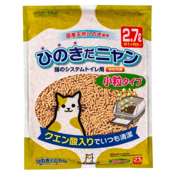 シーズイシハラ クリーンミュウ　国産天然　ひのきだニャン　小粒タイプ 2.7L