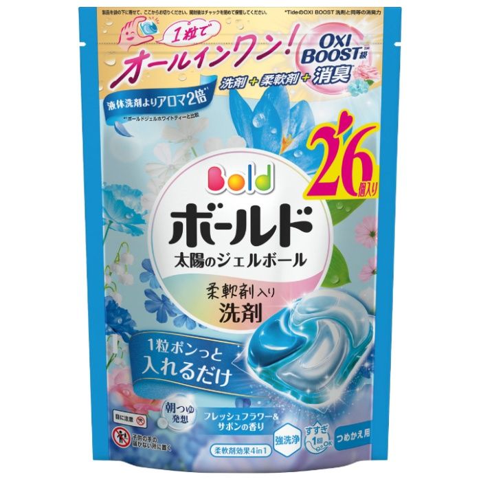 P&G ボールドジェルボール4D フラワー&サボン詰替28個