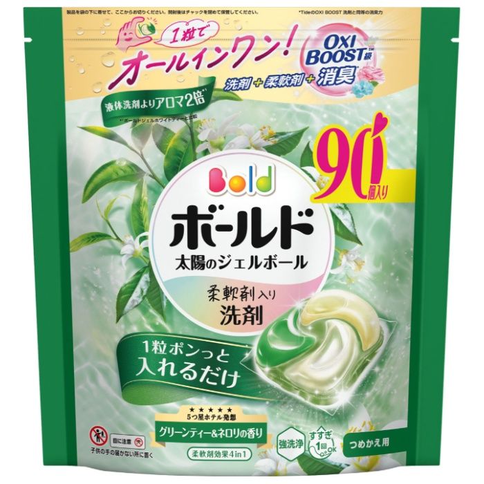P&G ボールドジェルボール4D グリーンティ&ネロリ詰替90個
