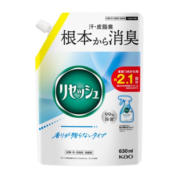 花王 リセッシュ　香りが残らないタイプ　つめかえ用630ml