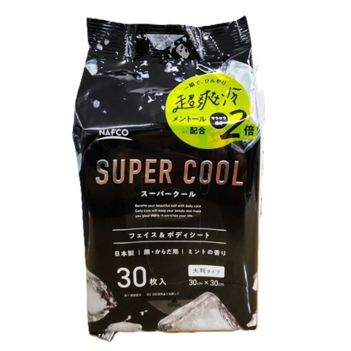 ナフコ フェイス&ボディシート スーパークールミントの香り 30枚入り