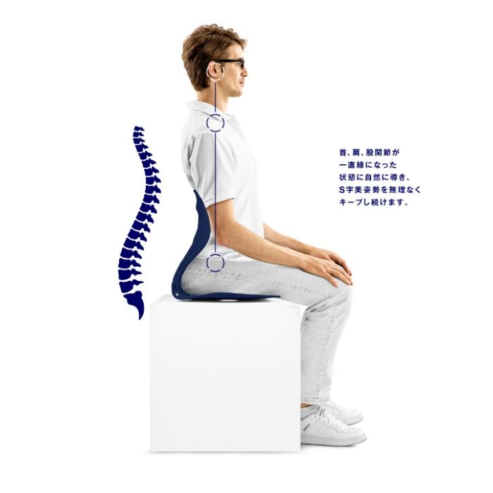 La-vie 美姿勢S字シート　ネイビー 3B-4831の説明画像4