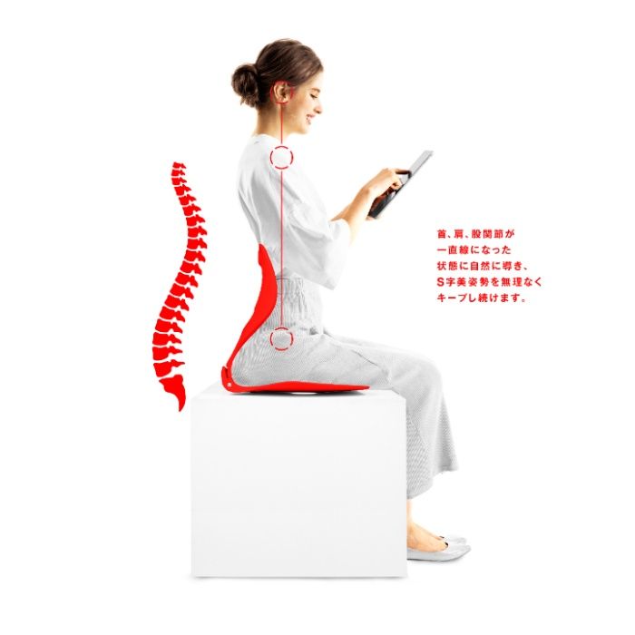 La-vie 美姿勢S字シート　レッド 3B-4832の説明画像4