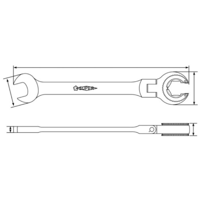 スーパーツール スーパー　オープンギアレンチ(フレックスタイプ)L:231mm　呼び:17 GCW17Fの説明画像5
