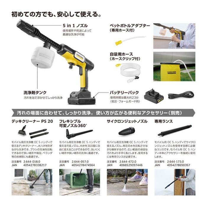 KARCHER ハンディジェット モバイル高圧洗浄機OC5ハンディの説明画像8