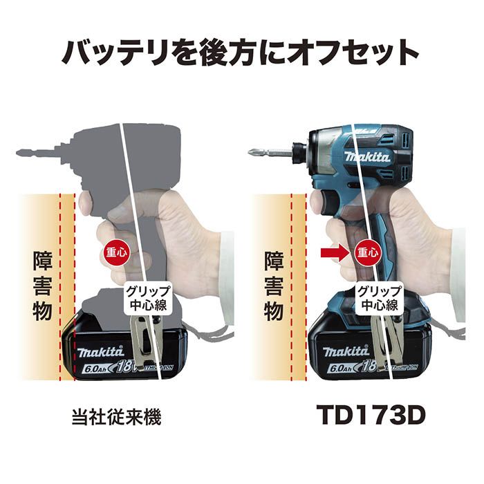 ☆未使用最新型☆makita マキタ 18V 充電式インパクトドライバ TD173DRGXO オリーブ バッテリー2個(18V 6.0Ah) 充電器+ケース 70473