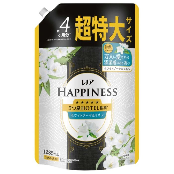 レノアハピネス夢ふわタッチ ホワイトブーケ&リネンの香り 詰替 1285ml 超特大サイズ(約4ヶ月分)