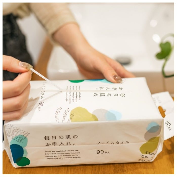 ナフコ フェイスタオル 90枚×3P　使い捨てタオルの説明画像8