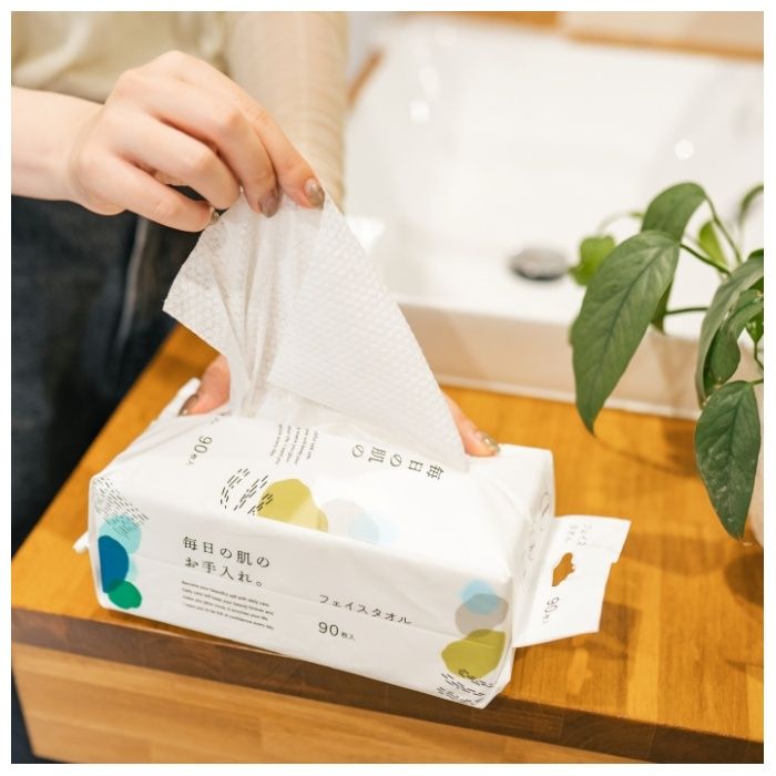 ナフコ フェイスタオル 90枚×3P　使い捨てタオルの説明画像9